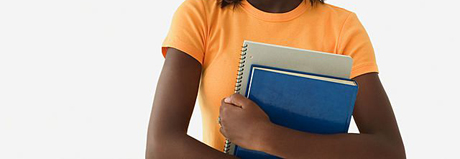 Girl holding books